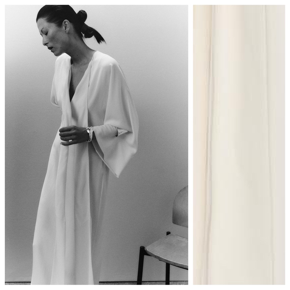 Zara Cream Midi Dress with Long Sash - Picture 3 of 9